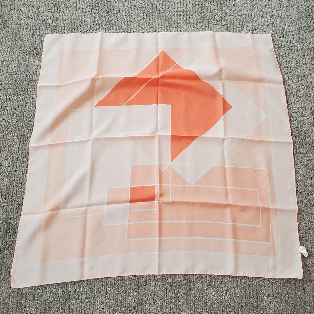 Vintage Valentina Fiore coral scarf made in Italy - Picture 3 of 7